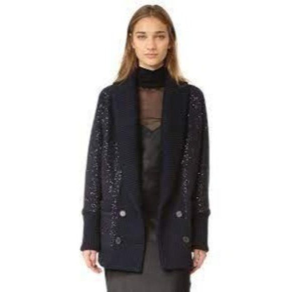 DVF Zayde Sequin Oversize Mohair Sweater Cardigan - Picture 3 of 9